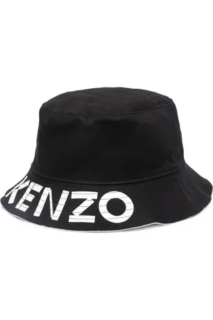 Kenzo Akcesoria, Mężczyzna, Czarny, M, Bawełna, Bawełniany kapelusz typu bucket z nadrukiem logo