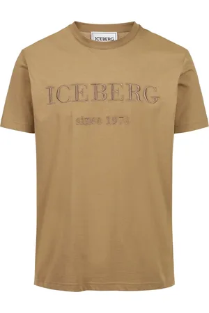 Iceberg Koszulki, Mężczyzna, brązowy, XL, Bawełna, Bawełniany T-shirt Carry-over z haftowanym logo