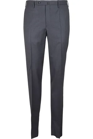 Incotex Spodnie, Mężczyzna, Szary, L, Wełna, Szare wełniane spodnie o kroju Slim Fit
