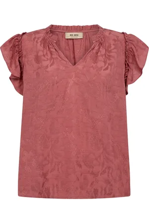 Mos Mosh Bluzki, Kobieta, Różowy, XL, Len, Elegancka Bluzka Vito w kolorze Faded Rose