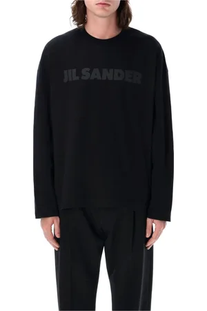 Jil Sander Koszulki, Mężczyzna, Czarny, M, Bawełna, Czarny T-shirt z Logo Oversize