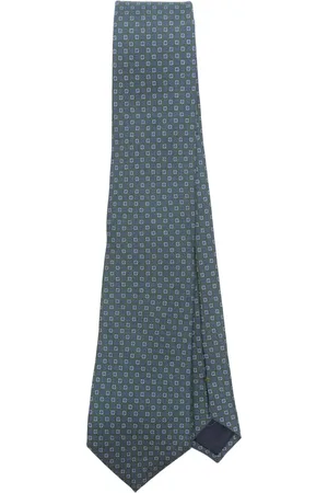 corneliani Akcesoria, Mężczyzna, Zielony, ONE SIZE, Luksusowy Jedwabny Krawat, Wyprodukowany we Włoszech