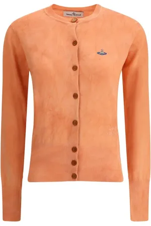 Vivienne Westwood Swetry, Kobieta, Pomarańczowy, S, Ikoniczny Sweter z Logo w Warkocz