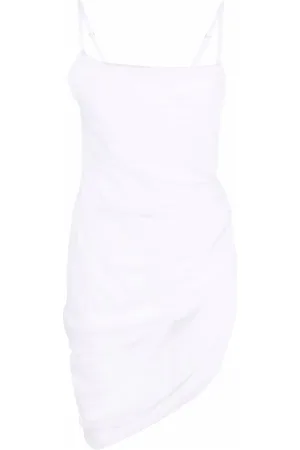 Jacquemus Sukienki, Kobieta, Biały, M, Bawełna, Sukienka Kopertowa Saudade Style