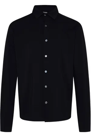 Ermenegildo Zegna Koszule, Mężczyzna, Niebieski, S, Bawełna, Koszulka Casualowa