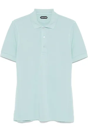Tom Ford Koszulki, Mężczyzna, Niebieski, 2XL, Bawełna, Niebieska koszulka polo z haftowanym logo