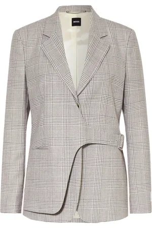 HUGO BOSS Kurtki, Kobieta, Szary, M, Wełna, Wełniana marynarka o kroju Tailored Fit