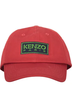 Kenzo Akcesoria, Mężczyzna, Czerwony, ONE SIZE, Bawełna, Bawełniana Czapka Baseballowa z Logo z Przodu