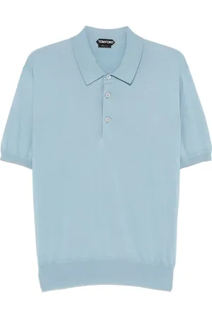 Tom Ford Koszulki, Mężczyzna, Niebieski, 3XL, Bawełna, Bawełniana koszulka polo z 3 guzikami