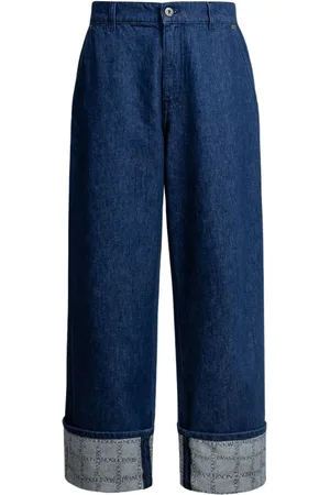 J.W.Anderson Jeansy, Mężczyzna, Niebieski, M, Denim, Niebieskie jeansy denim z detalem logo