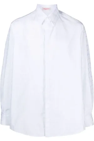 VALENTINO GARAVANI Koszule, Mężczyzna, Biały, M, Bawełna, Koszula Toile Iconographe