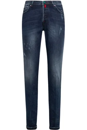 Kiton Jeansy, Mężczyzna, Niebieski, W34, Bawełna, Jeansyy Slim Fit z Bawełny
