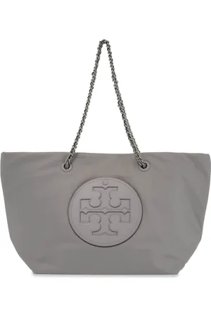 Tory Burch Torebki, Kobieta, Szary, ONE SIZE, Skóra, Ella Chain Handle Shopping Bag
