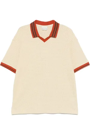 Drôle de Monsieur Koszulki, Mężczyzna, Beżowy, L, V-Neck Polo Sweater
