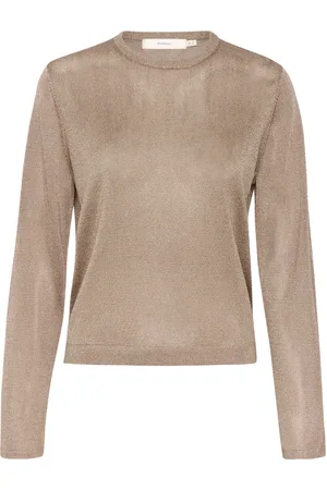 INWEAR Swetry, Kobieta, Żółty, 2XS, Złoty sweter dziergany z brokatem