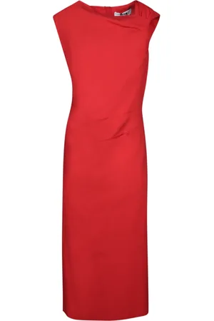 Msgm Sukienki, Kobieta, Czerwony, S, Poliester, Czerwona Sukienka dla Kobiet Elegancki Styl