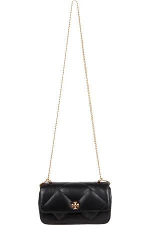 Tory Burch Torebki, Kobieta, Czarny, ONE SIZE, Skóra, Torebka na ramię z diamentowym pikowaniem