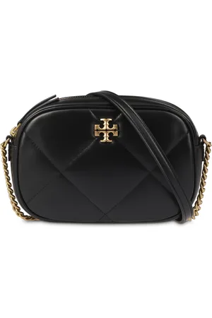 Tory Burch Torebki, Kobieta, Czarny, ONE SIZE, Skóra, Torebka Camera Bag z Diamentowym Pikowaniem