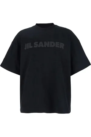 Jil Sander Koszulki, Mężczyzna, Czarny, S, Bawełna, T-shirt z nadrukiem logo z okrągłym dekoltem