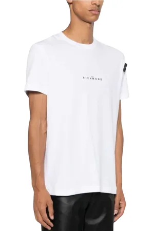 John Richmond Koszulki, Mężczyzna, Biały, L, Bawełna, Regularny T-Shirt