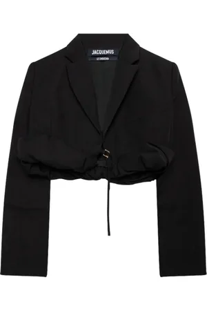 Jacquemus Kurtki, Kobieta, Czarny, L, Wełna, Czarna marynarka Croissant