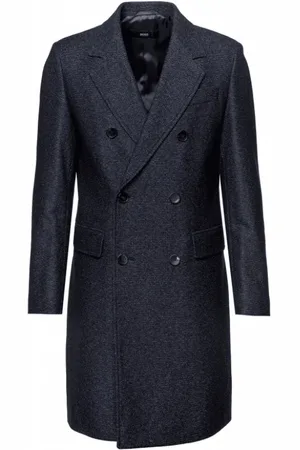 HUGO BOSS Płaszcze, Mężczyzna, Niebieski, S, Bawełna, Darvin Parka Coat