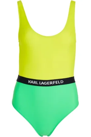 Karl Lagerfeld Stroje kąpielowe, Kobieta, Zielony, S, Kostium kąpielowy Colour Block