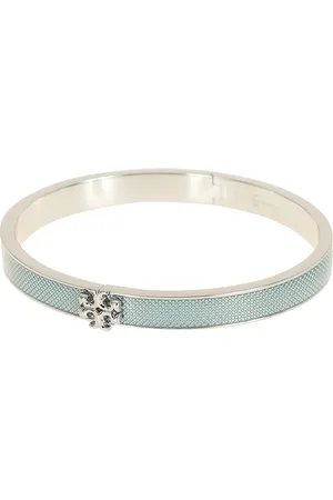 Tory Burch Akcesoria, Kobieta, Niebieski, M, Emaliowana bransoletka w kolorze błękitu nieba