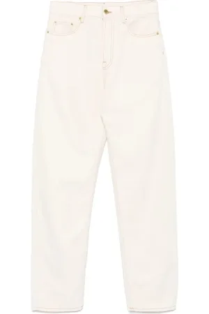 DARKPARK Jeansy, Kobieta, Beżowy, W28, Luźne spodnie z Tencel