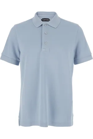 Tom Ford Koszulki, Mężczyzna, Niebieski, L, Bawełna, Błękitne polo pique