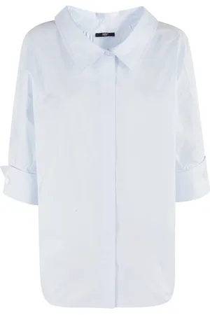 SEVENTY BY SERGIO TEGON Bluzki, Kobieta, Niebieski, XS, Koszula z rozciągliwej bawełnianej popeliny