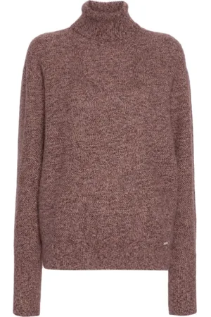 Kiton Swetry, Kobieta, Czerwony, S, Kaszmir, Burgundzki sweter z melanżowej dzianiny