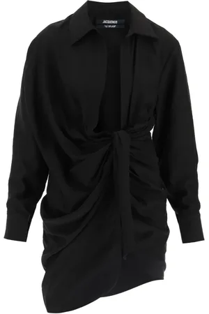 Jacquemus Sukienki, Kobieta, Czarny, M, Bawełna, Elegancka Letnia Sukienka