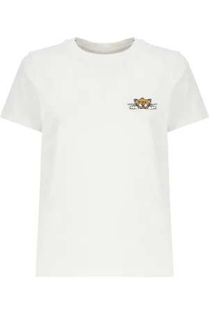 Kenzo Koszulki, Kobieta, Biały, S, Bawełna, Biała bawełniana koszulka T-shirt z nadrukowanym logo