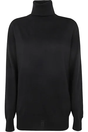 Jil Sander Swetry, Kobieta, Czarny, S, Wełna, Sweter z golfem z wełny merino