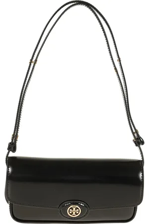 Tory Burch Torebki, Kobieta, Czarny, ONE SIZE, Skóra, Robinson Spazzolato Prostokątna Torba na Ramię