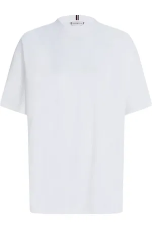Tommy Hilfiger Koszulki, Kobieta, Biały, XS, Bawełna, Lekki T-shirt z bawełny interlock z okrągłym dekoltem