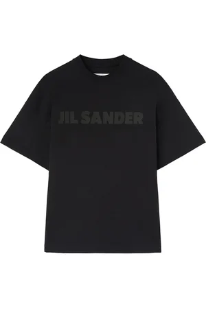 Jil Sander Koszulki, Kobieta, Czarny, M, Bawełna, T-shirt z nadrukiem logo