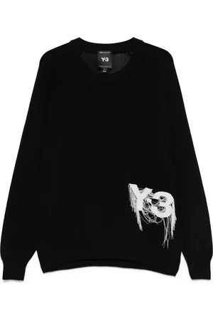 Y-3 Bluzy, Mężczyzna, Czarny, L, Stylowa dzianina dla entuzjastów mody