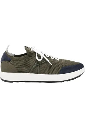 Kiton Buty, Mężczyzna, Zielony, 41 EU, Skóra, Zielone sneakersy ze skóry z materiałową wyściółką