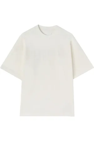 Jil Sander Koszulki, Mężczyzna, Beżowy, M, Bawełna, Bawełniany T-shirt z Nadrukiem Logo