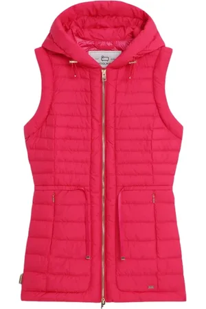 Woolrich Kurtki, Kobieta, Różowy, L, Poliester, Kamizelka Hibiscus
