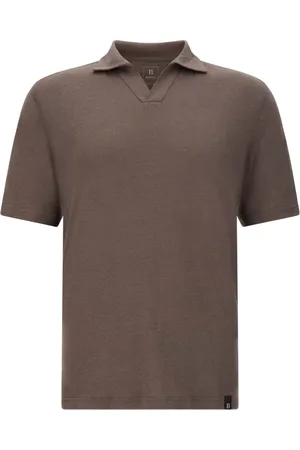 Boggi Milano Koszulki, Mężczyzna, Beżowy, 2XL, Koszulka Polo z Lnu i Dresu