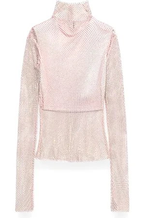 Sportmax Bluzki, Kobieta, Różowy, S, Poliester, Stylowa Bluzka dla Kobiet