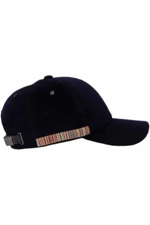 Paul Smith Akcesoria, unisex, Czarny, ONE SIZE, Wełna, Wełniana czapka Baya Side Cap
