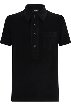 Tom Ford Koszulki, Mężczyzna, Czarny, M, Bawełna, Polo z tkaniny frotte