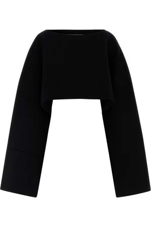 Jil Sander Swetry, Kobieta, Czarny, M, Wełna, Stylowa czarna peleryna z mieszanki wełny