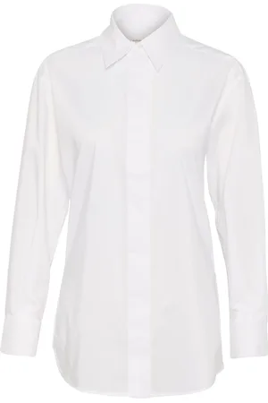 INWEAR Bluzki, Kobieta, Biały, M, Bawełna, Koszula z Oversize`owym Kołnierzem