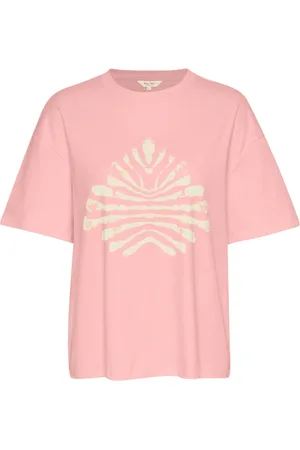 Part Two Koszulki, Kobieta, Różowy, 2XL, Bawełna, Koszulka z Graficznym Nadrukiem Róży