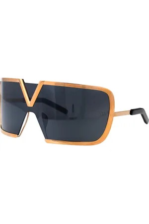 VALENTINO GARAVANI Akcesoria, unisex, Żółty, ONE SIZE, Len, Okulary przeciwsłoneczne V-Romask